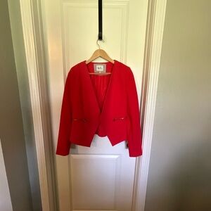 Jules & Leopold Red Open-Front Blazer Jacket